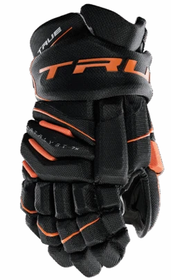 True Hockey True Catalyst 7X Junior Hockey Gloves 23 True Hockey True Catalyst 7X Junior Hockey Gloves -Bauer Store CT7xGlove Black Orange 1