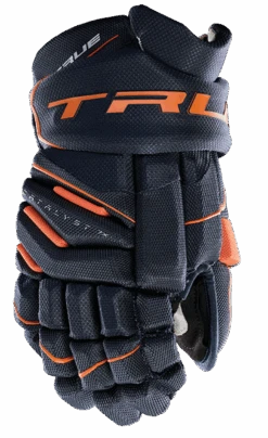 True Hockey True Catalyst 7X Junior Hockey Gloves 22 True Hockey True Catalyst 7X Junior Hockey Gloves -Bauer Store CT7xGlove Navy Orange 1