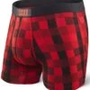 SAXX Vibe Boxer Modern Fit Red Lumberjack Plaid -Bauer Store sxbm35 lrd f