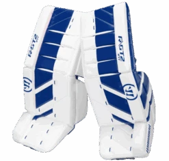 Warrior Ritual GT2 Intermediate Goalie Pads (w/ Knee Pads) -Bauer Store warrior ritual gt2 intermediate goalie pads white blue